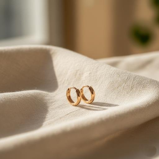 Circle Huggie Earrings - Rose Gold